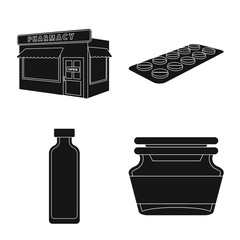 Isolated object of treatment and wellness icon. Collection of treatment and pharmaceutical stock symbol for web.