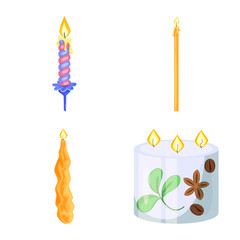 Vector design of light and wax symbol. Set of light and ceremony stock symbol for web.