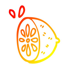 Obraz premium warm gradient line drawing cartoon lime fruit