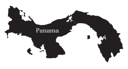 Panama Silhouette Outline Map