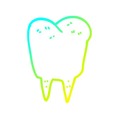 cold gradient line drawing cartoon tooth