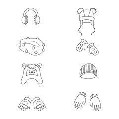 Vector illustration of winter and cold logo. Collection of winter and warm stock symbol for web.