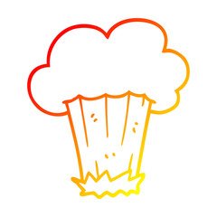 warm gradient line drawing cartoon big bang