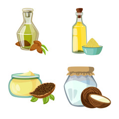 Isolated object of bottle and glass logo. Collection of bottle and agriculture vector icon for stock.