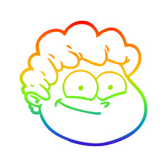 rainbow gradient line drawing cartoon male face