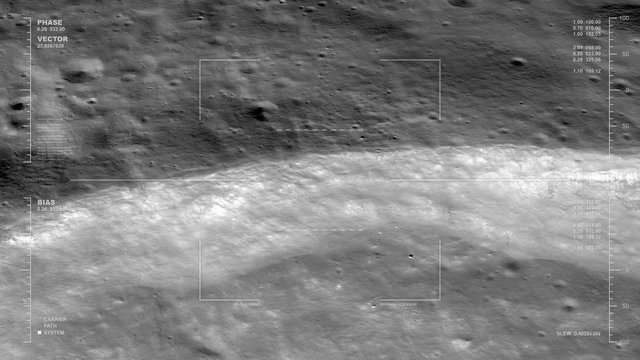 360 degree circular recon flyover, Harpalus Crater, Sinus Roris. LAT  53.02 LONG 316.27. Reversible, seamless loop. Elements of this image furnished by NASA