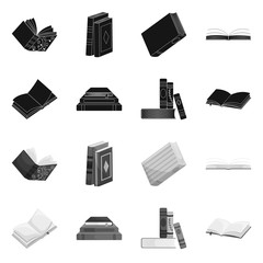 Vector design of training and cover logo. Collection of training and bookstore vector icon for stock.