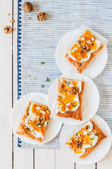 Sliced Butternut Squash and Cheese Tart