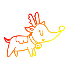warm gradient line drawing christmas reindeer