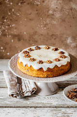 Obraz na płótnie Canvas Pumpkin Cake with Cream Cheese Frosting