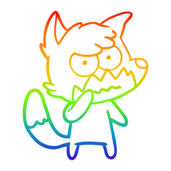rainbow gradient line drawing cartoon annoyed fox