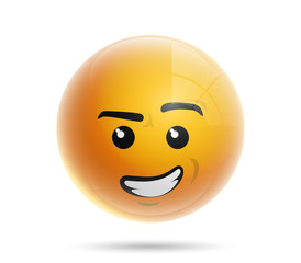 single icon yellow color head emoticon emoji isolated on white background. 3D realistic icon yellow face with emoticon emoji for Social Network