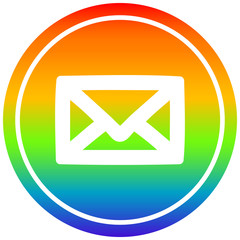 envelope letter circular in rainbow spectrum