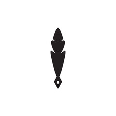 Feather pen logo design template