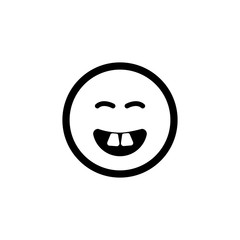 Smile / Laugh Emoticon Icon Vector - Vector