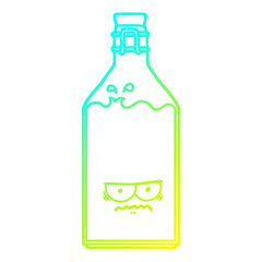 cold gradient line drawing cartoon old bottle
