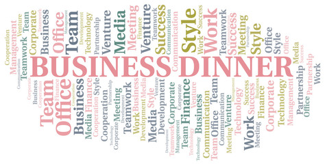Fototapeta premium Business Dinner word cloud. Collage made with text only.