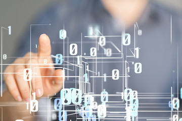Abstract technology geometric and data