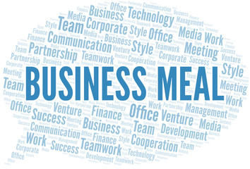 Fototapeta premium Business Meal word cloud. Collage made with text only.