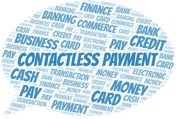 Contactless Payment word cloud. Vector made with text only.