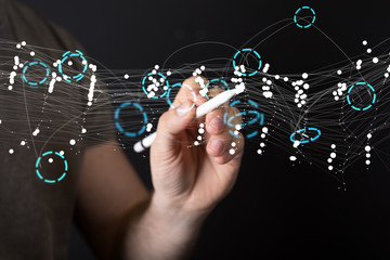Digital Network and data concept