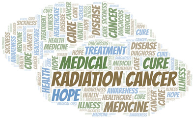 Obraz premium Radiation Cancer word cloud. Vector made with text only.