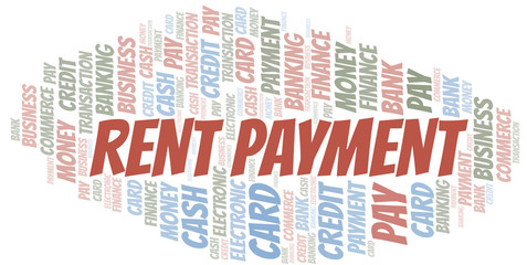 Rent Payment word cloud. Vector made with text only.