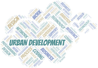 Obraz premium Urban Development word cloud. Wordcloud made with text only.