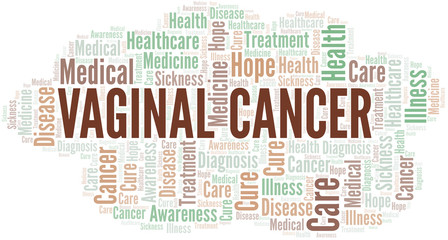 Vaginal Cancer word cloud. Vector made with text only.