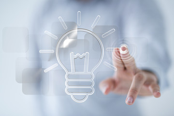  touching light bulbs, new ideas with innovative technology and creativity.