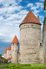 Old towers. Tallinn, Estonia - obrazy, fototapety, plakaty