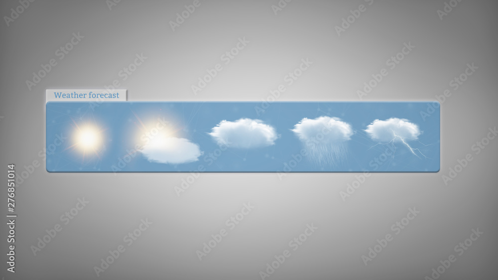 Poster weather forecast widget isolated on a background