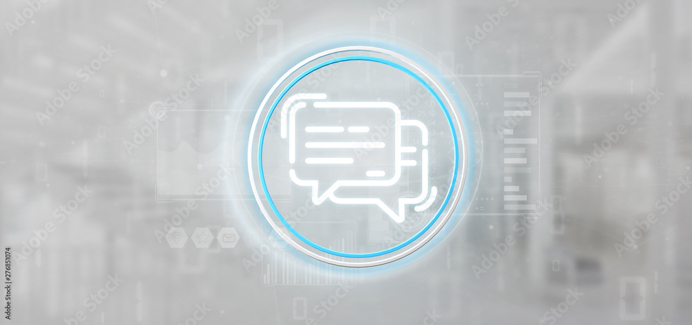 Poster message icon with data all around