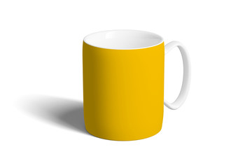 Mock up of a Ceramic mug on a white background