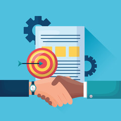 flat design people business handshake