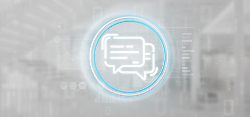 Obraz premium Message icon with data all around