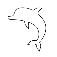 Dolphin line icon, outline vector sign, linear pictogram isolated on white. Symbol, logo illustration