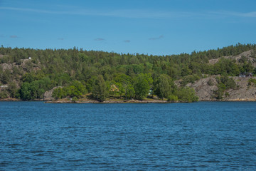The island Danmarks holme at the Stockholm district Nacka a summer day