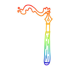 rainbow gradient line drawing cartoon ink pen