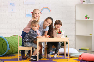 Cute little children in kindergarten