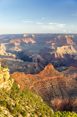 Vertical shot of the Grand Canyon at sunrise