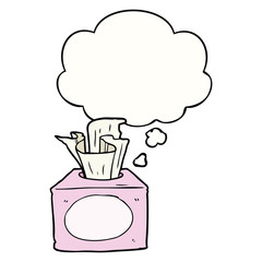 cartoon tissues and thought bubble