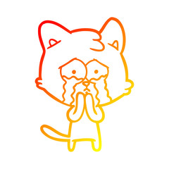 warm gradient line drawing cartoon cat