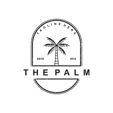 Simple logo and label design of palm tree