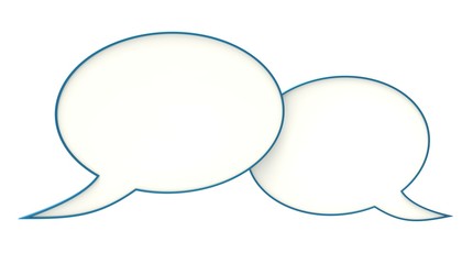 Two blank speech bubble sign.