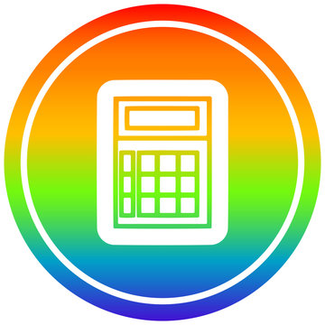 recommend clip art: math calculator circular in rainbow spectrum
