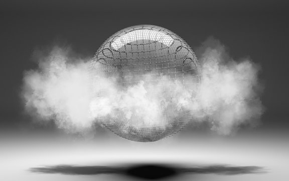 abstract glass water sphere, 3d illustration