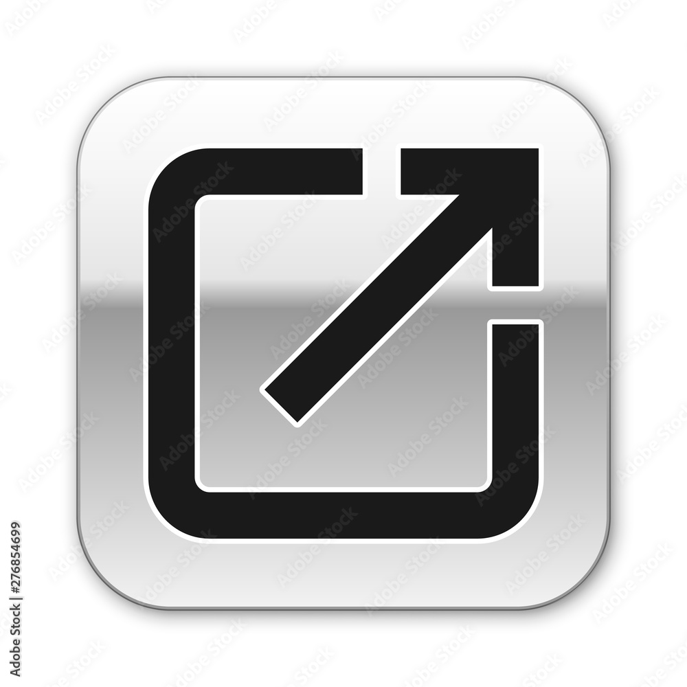 Poster black open in new window icon isolated on white background. open another tab button sign. browser fr