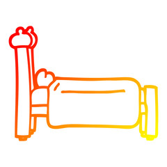 warm gradient line drawing cartoon bed