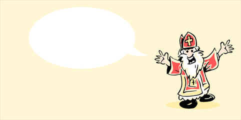 Saint Nicholas - comic illustration - text balloon